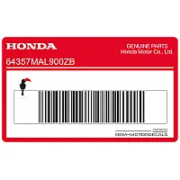 HONDA Autocollant de sabot moteur, côté gauche 64357-MAL-900ZB