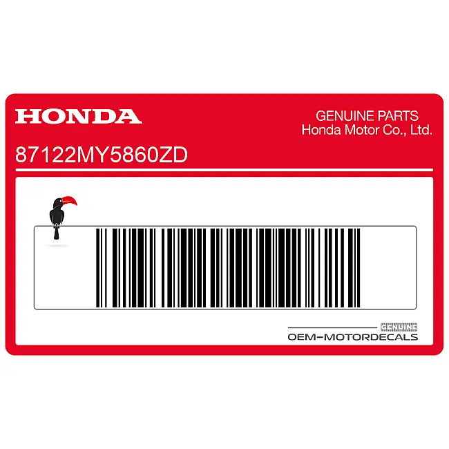 Honda CB500 Adesivo codone posteriore sinistro lato sinistro OEM 87122MY5860ZD