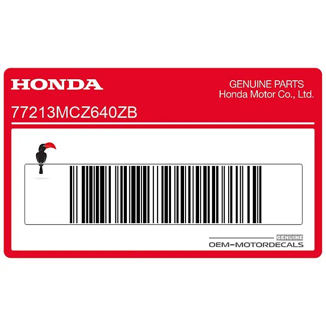 Honda CB900F Hornet Pegatina Colín Trasero Hornet OEM 77213MCZ640ZB