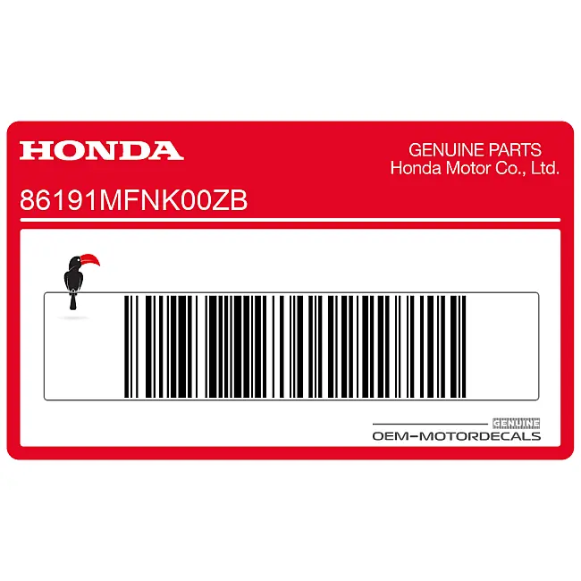 Honda CB1000R Sticker Rechterkuipdeel Rechts OEM 86191MFNK00ZB