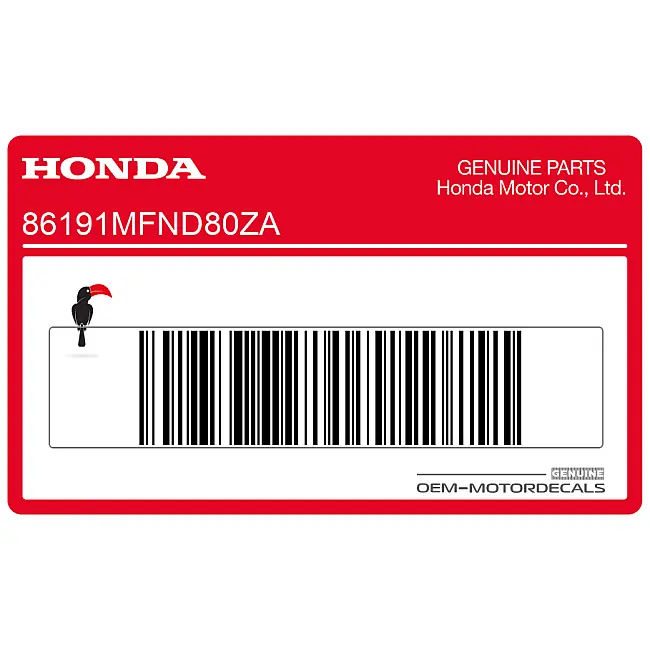 Honda CB1000R Radiateurbekleding Sticker Rechterkant OEM 86191MFND80ZA