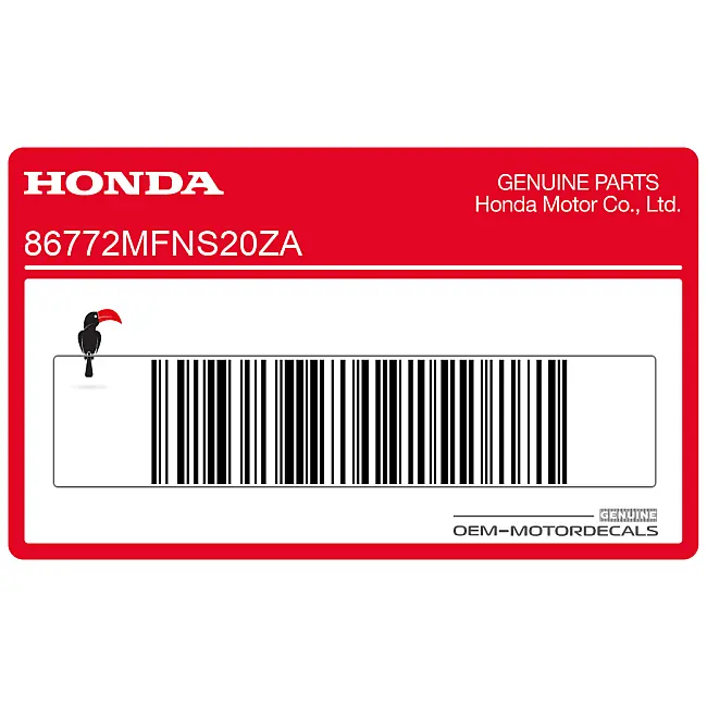 Pegatina Gráfica de Vinilo Original Honda CB1000R para Colín Trasero Lado Derecho OEM 86772MFNS20ZA