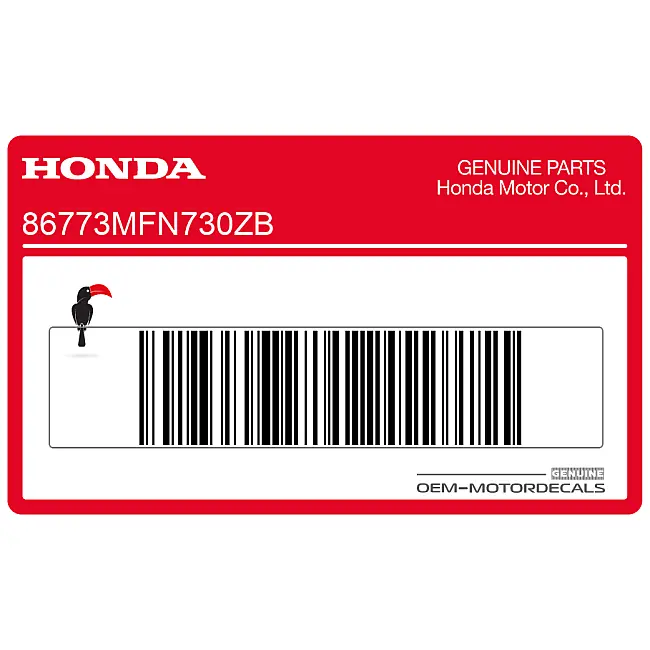 Honda CB1000R Achterkuip Sticker Linkerkant OEM 86773MFN730ZB