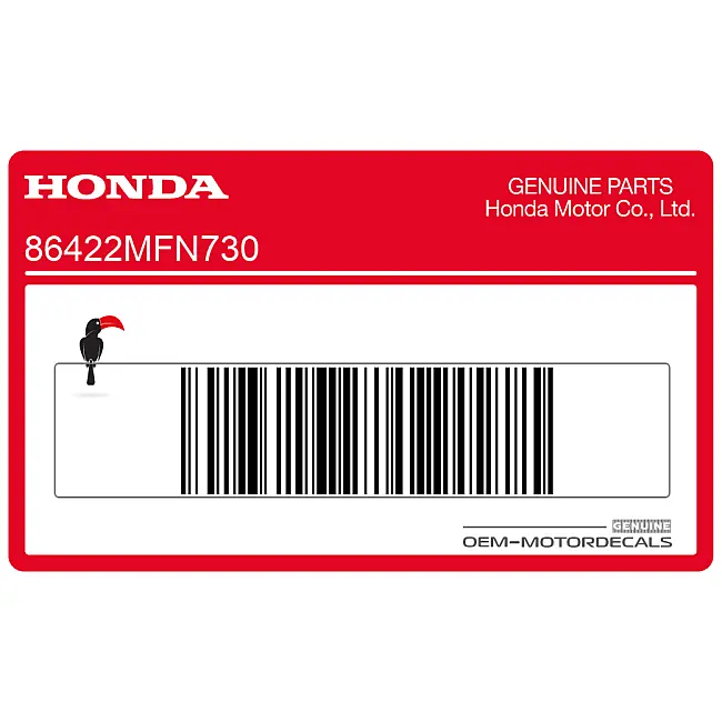 Honda CB1000R Linker Wielsticker Linkerkant OEM 86422MFN730