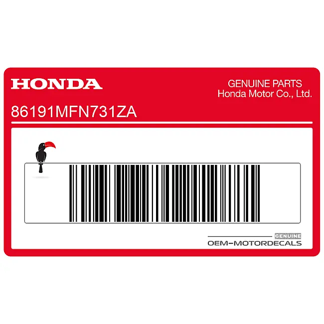 Honda CB1000R Radiateurbekleding Sticker Rechterkant OEM 86191MFN731ZA