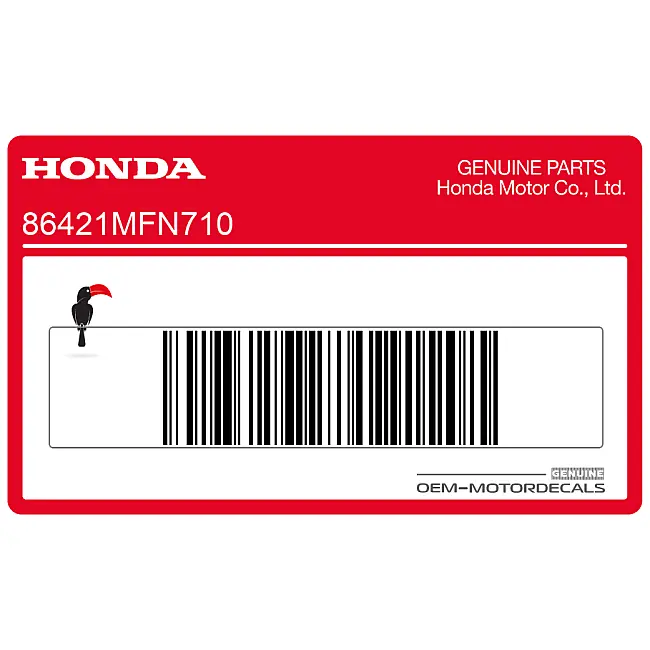 Honda CB1000R Rechter velgsticker Rechterkant OEM 86421MFN710 Originele Fabrieksdecoratie