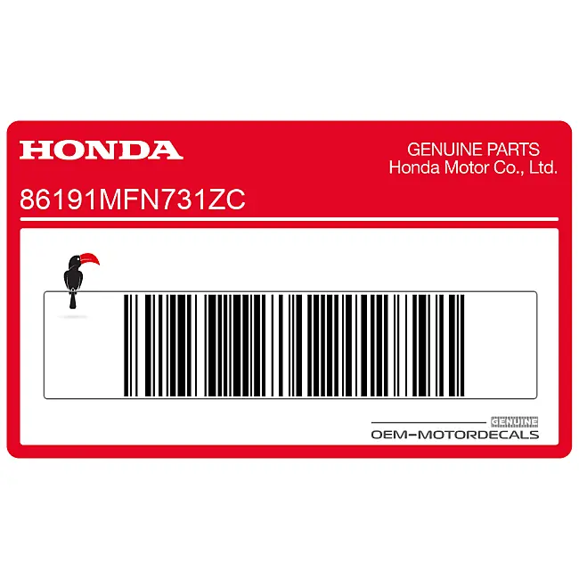 Honda CB1000R Sticker Rechter Radiateurbekleding Rechterkant OEM 86191MFN731ZC