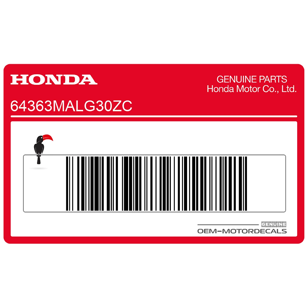 Honda CBR600F Lower Cowl Stripe Left Side OEM 64363MALG30ZC