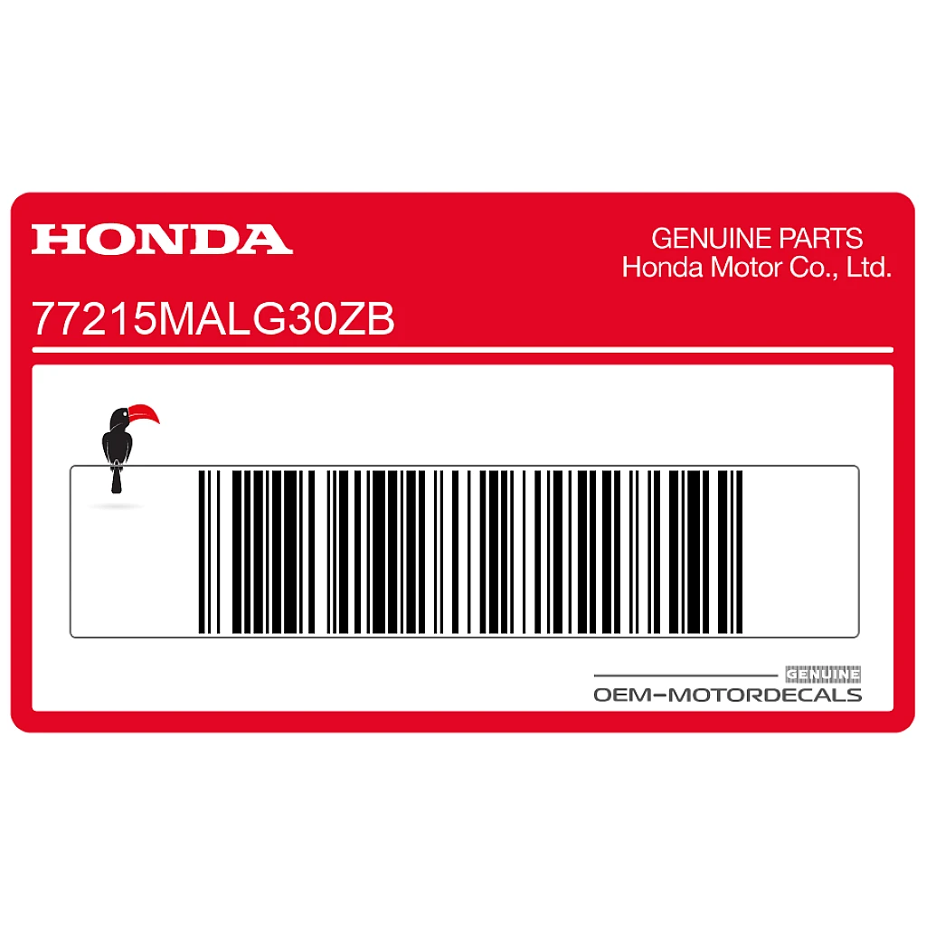 Autocollant logo HONDA pour coque arrière Honda CBR600F HURRICANE OEM 77215MALG30ZB