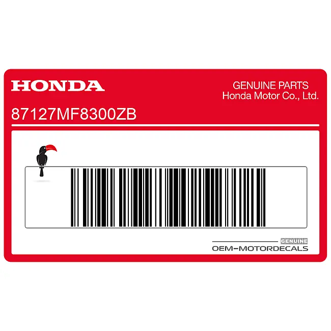 Honda VT500 Emblemat na pokrywę boczną Lewa Strona OEM 87127MF8300ZB