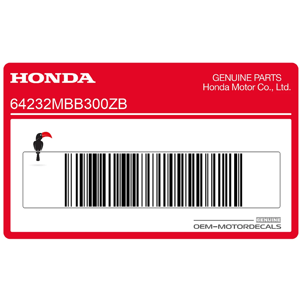 Honda VTR1000F Firestorm Adesivo Carenatura Anteriore Destra Grafica Lato Destro OEM 64232MBB300ZB