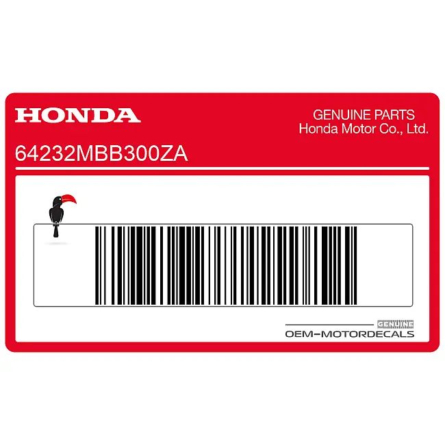 Autocollant Honda VTR1000F Firestorm pour carénage avant droit, côté droit OEM 64232MBB300ZA