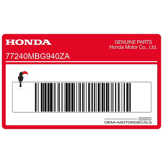 Honda VFR800 Linke Einzelsitzverkleidung Aufkleber linke Seite OEM 77240MBG940ZA