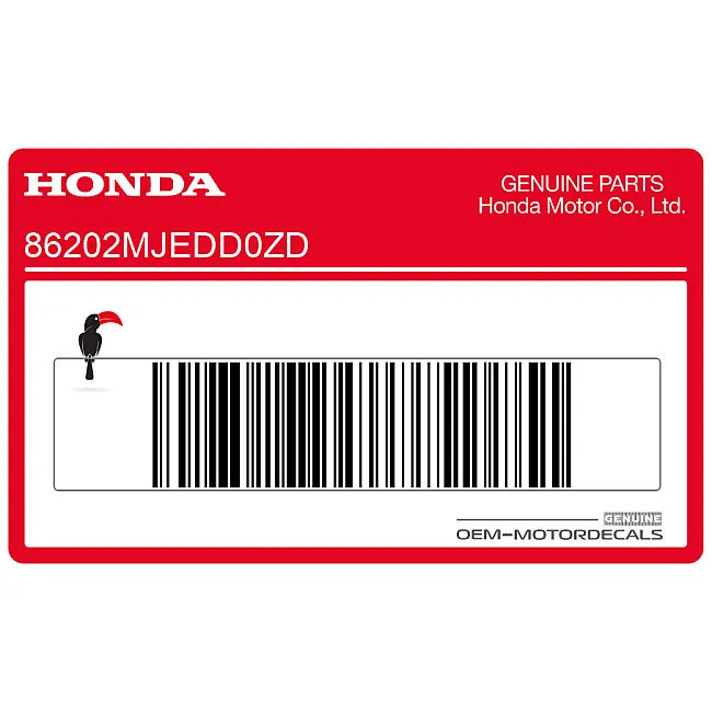 Honda CBR650F Bak paliwa Logo Honda Wing Lewa strona OEM 86202-MJE-D00ZD