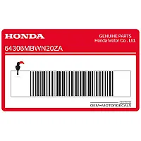 HONDA Onderkuip CBR600F Hurricane Sticker, Linkerkant 64306-MBW-N20ZA
