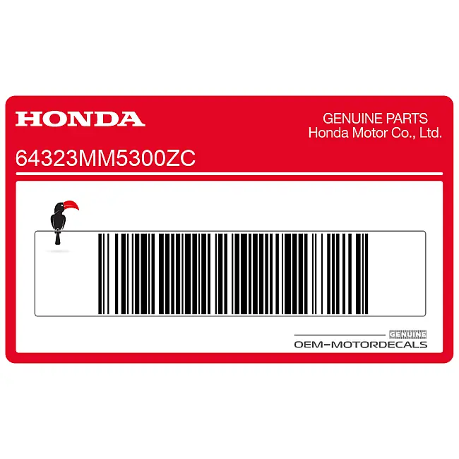 Honda CBR1000F Adesivo Carenatura Laterale Centrale OEM 64323MM5300ZC