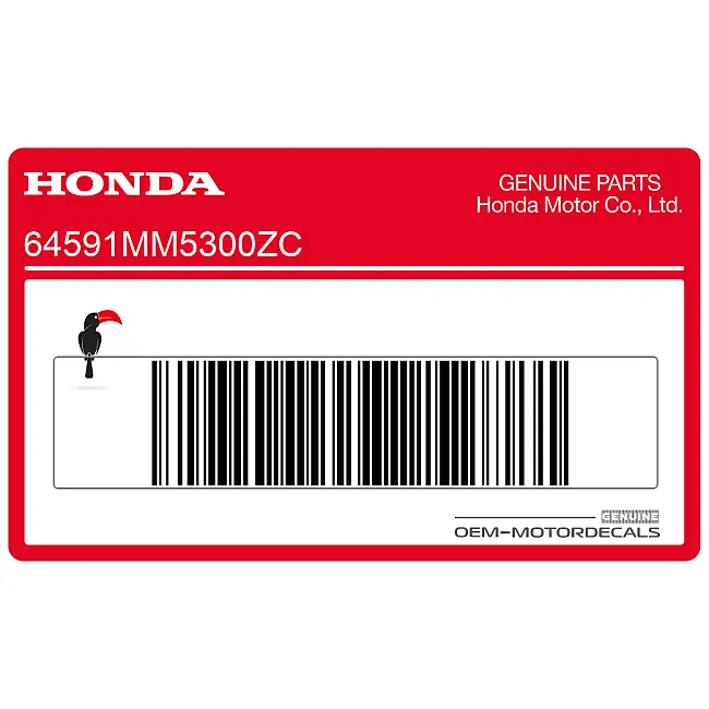 Honda CBR1000F Adesivo Carenatura Sinistra Lato Sinistro OEM 64591MM5300ZC