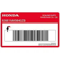 HONDA Autocollant de carénage gauche, côté gauche 83661-MM5-640ZB