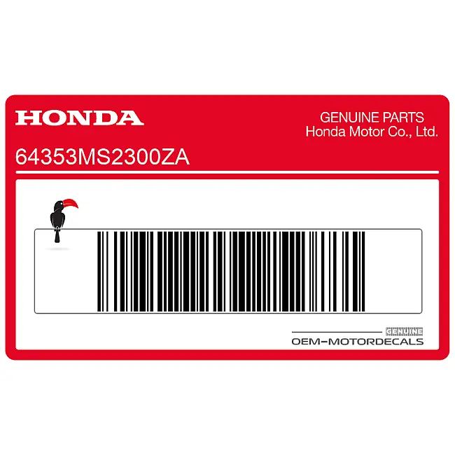 Honda CBR1000F Linker framekuip sticker Linkerkant OEM 64353MS2300ZA