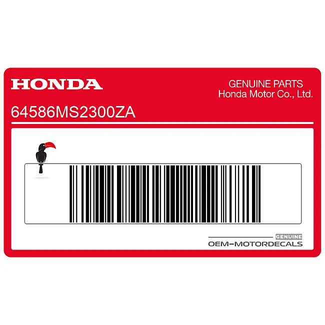 Pegatina Panel Interior Derecho Honda CBR1000F Lado Derecho OEM 64586MS2300ZA