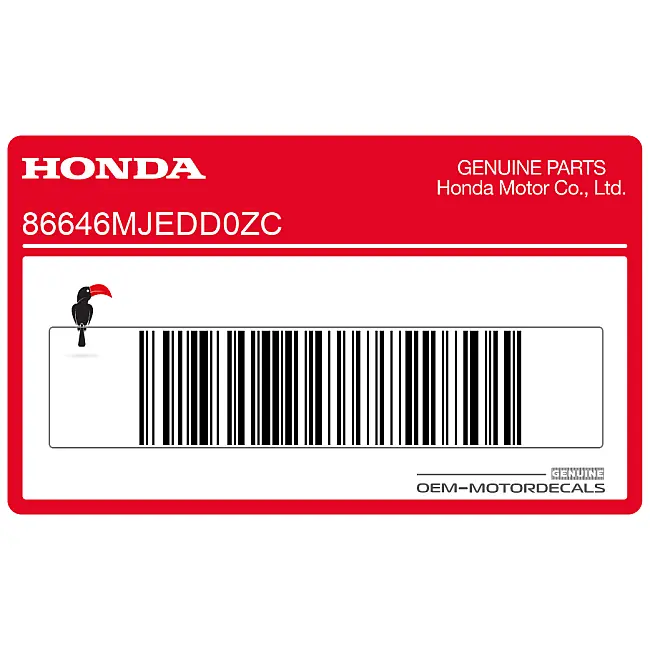 Honda CBR650F Adesivo Carena Centrale Lato Sinistro Inferiore OEM 86646MJEDD0ZC