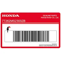 HONDA Heckverkleidung Aufkleber, Linke Seite 77262-MS2-300ZB