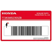 HONDA Heckverkleidung Aufkleber 77263-MS2-300ZB