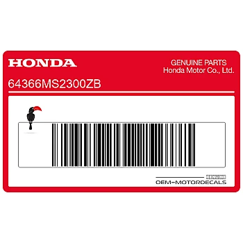 Side cowling decal, left side