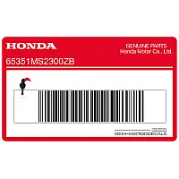 HONDA Adesivo copri telaio, lato sinistro 65351-MS2-300ZB