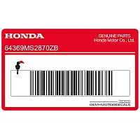 HONDA Adesivo pannello laterale, lato sinistro 64369-MS2-870ZB