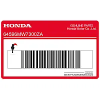 HONDA Autocollant de couverture de réservoir, côté gauche 64596-MW7-300ZA