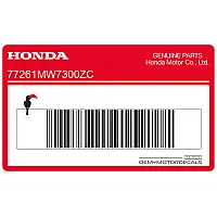 HONDA Autocollant carénage arrière queue, côté droit 77261-MW7-300ZC