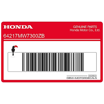 Front cowling decal, left side