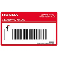 HONDA Naklejka na osłonę boczną, lewa strona 64369-MW7-790ZA