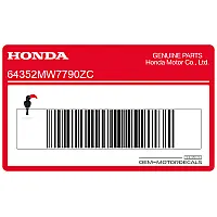HONDA Autocollant de capot de cadre, côté gauche 64352-MW7-790ZC