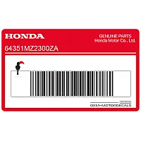 HONDA Autocollant de capot de cadre, côté gauche 64351-MZ2-300ZA