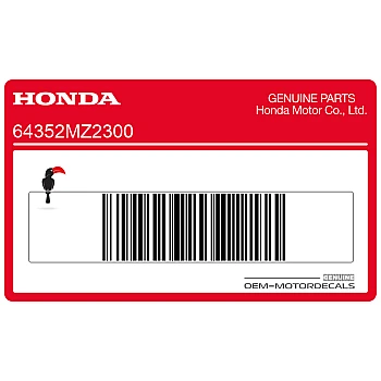 Frame cowling decal, left side