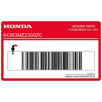 Side cowling decal, left side