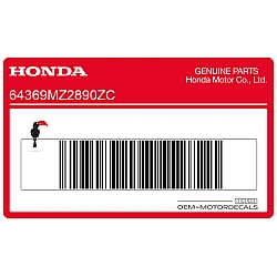 Side cowling decal, left side