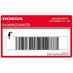 Side cowling decal, left side