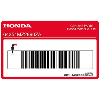 Frame cowling decal, left side