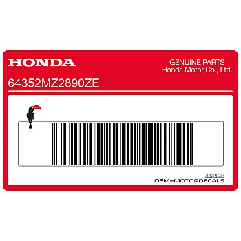 Frame cowling decal, left side