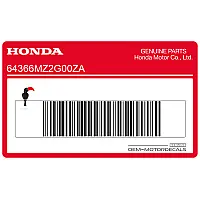 HONDA Adesivo pannello laterale, lato sinistro 64366-MZ2-G00ZA
