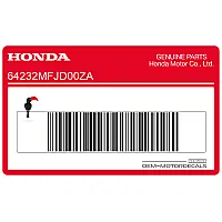 HONDA Kanzel / Oberteil Verkleidung Aufkleber 64232-MFJ-D00ZA