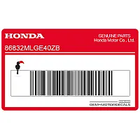 HONDA Pegatina colin, lado izquierdo 86832-MLG-E40ZB