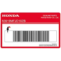 HONDA Pegatina colin, lado izquierdo 83619-MFJ-D10ZB