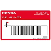 HONDA Pegatina colin, lado izquierdo 83621-MFJ-A40ZB
