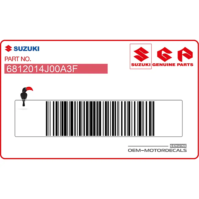 Suzuki GSX-R600 Adesivo Copri Serbatoio Destro OEM 6812014J00A3F