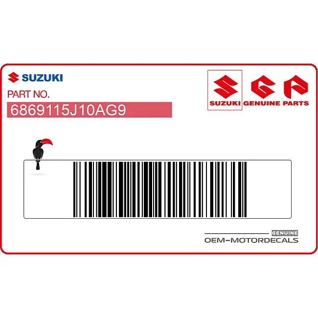 Suzuki GSXR600 Emblema GSX-R Carenado Lateral Izquierdo OEM 6869115J10AG9