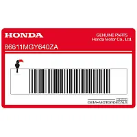 HONDA Voorspatbord sticker 86611-MGY-640ZA